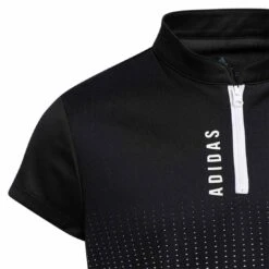 Adidas 2022 Girls Heat.RDY Mock Polo -Famous Golf Shop adidas 2022 girls heat rdy mock polo black detail itempicture