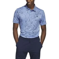 Adidas 2023 Jacquard Polo -Famous Golf Shop adidas 2023 jacquard polo collegiate navy front itempicture