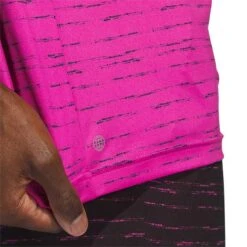 Adidas Stripe Zipper Polo -Famous Golf Shop adidas 2023 stripe zipper polo lucid fuchsia detail1 itempicture