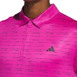 Adidas Stripe Zipper Polo -Famous Golf Shop adidas 2023 stripe zipper polo lucid fuchsia detail2 itempicture