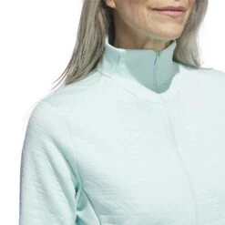 Adidas Women's COLD.RDY Jacket -Famous Golf Shop adidas 2023 womens cold rdy jacket semi flash aqua detail2 itempicture