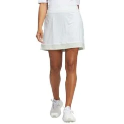 Adidas Women's 16 Inch Ultimate365 Printed Skort -Famous Golf Shop adidas fw22 womens 16 inch ultimate365 printed skort linen green front itempicture