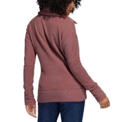 Adidas Women's Polar Fleece Jacket -Famous Golf Shop adidas fw22 womens polar fleece jacket quiet crimson back itempicture