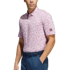 Adidas Go-To Camo Print Polo -Famous Golf Shop adidas go to camo print polo quiet crimson front itempicture