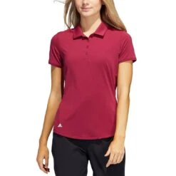 Adidas 2021 Women's Ultimate365 Solid Polo -Famous Golf Shop adidas s21 womens ultimate365 solid short sleeve polo legacy burgundy itempicture