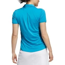 Adidas 2021 Women's Ultimate365 Solid Polo -Famous Golf Shop adidas s21 womens ultimate365 solid short sleeve polo sonic aqua back itempicture