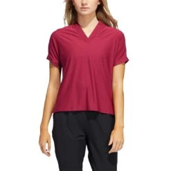 Adidas Women's Go-To Polo -Famous Golf Shop adidas ss22 womens go to polo legacy burgundy itempicture