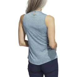 Adidas Women's Heathered Essentials Mock Sleeveless 18 Adidas Women's Heathered Essentials Mock Sleeveless -Famous Golf Shop adidas ss23 womens heathered essentials mock arctic fusion back itempicture