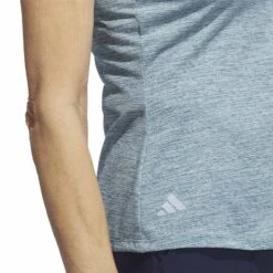 Adidas Women's Heathered Essentials Mock Sleeveless 19 Adidas Women's Heathered Essentials Mock Sleeveless -Famous Golf Shop adidas ss23 womens heathered essentials mock arctic fusion detail itempicture