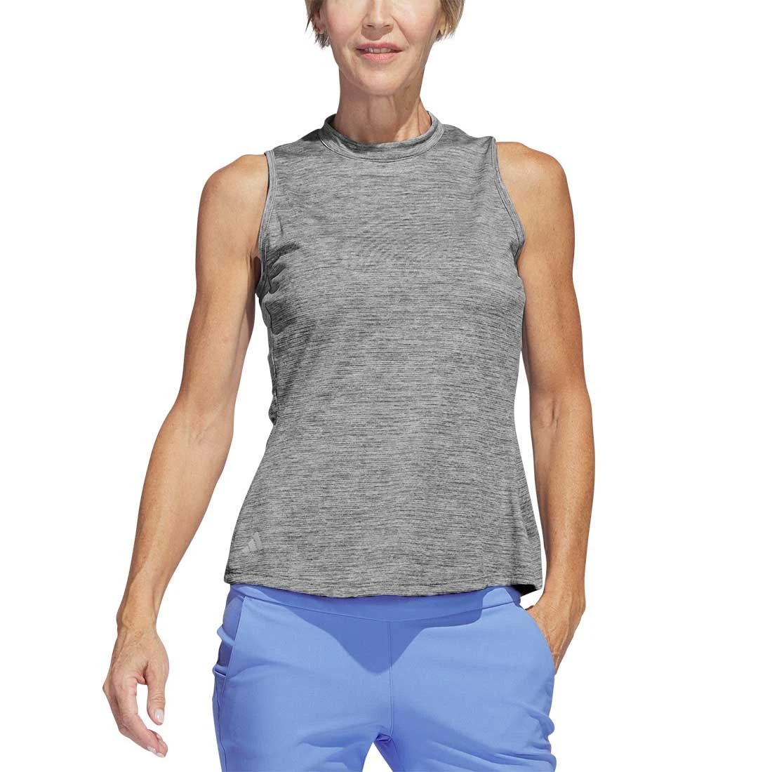 Adidas Women's Heathered Essentials Mock Sleeveless 1 Adidas Women's Heathered Essentials Mock Sleeveless
