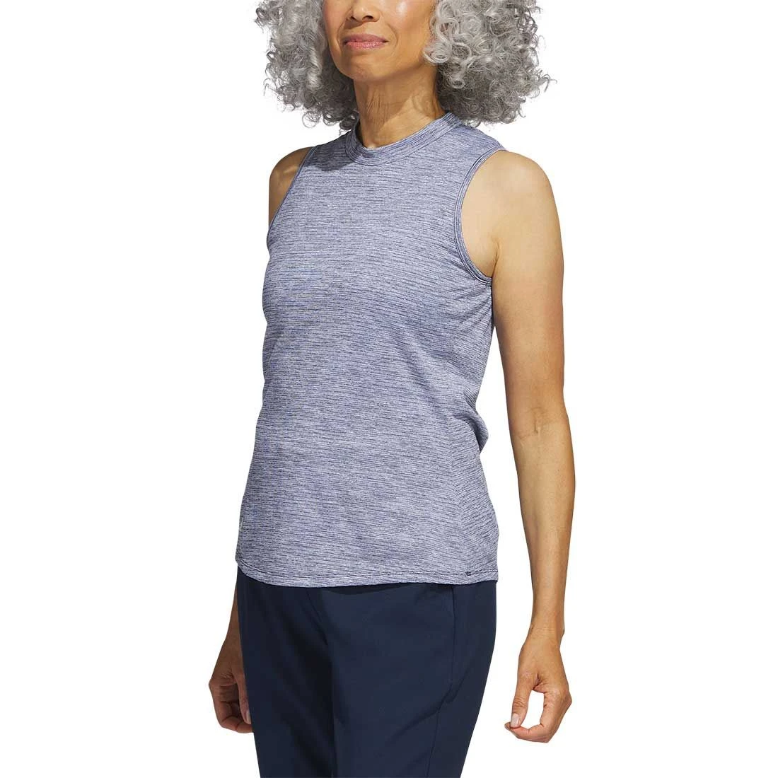 Adidas Women's Heathered Essentials Mock Sleeveless 2 Adidas Women's Heathered Essentials Mock Sleeveless - Image 2