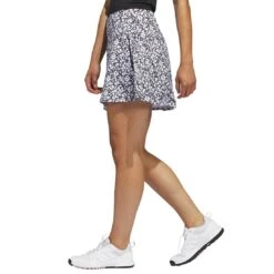 Adidas Women's Printed 16 Inch Skort -Famous Golf Shop adidas ss23 womens printed 16 inch skort black white side itempicture