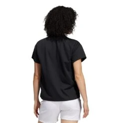 Adidas FW21 Women's 3-Stripe Polo -Famous Golf Shop adidas womens fw21 3 stripe polo black back itempicture