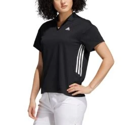 Adidas FW21 Women's 3-Stripe Polo -Famous Golf Shop adidas womens fw21 3 stripe polo black itempicture