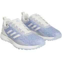 Adidas Women's S2G SL 23 Golf Shoes Blue Dawn/Chalk White -Famous Golf Shop adidas womens s2g sl 23 golf shoes blue dawn chalk white front itempicture