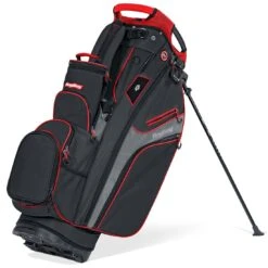BagBoy Chiller Hybrid Stand Bag -Famous Golf Shop bagboy 2024 chiller hybrid stand bag black charcoal red itempicture