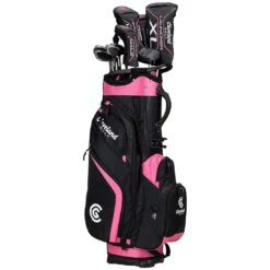 Cleveland Women's Launcher XL Halo Complete Set -Famous Golf Shop cleveland womens launcher xl halo complete set black pink hero headcovers itempicture 1