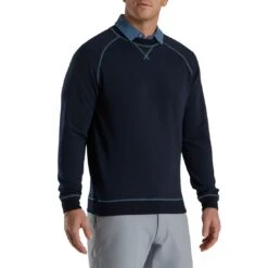 FootJoy French Terry Crewneck -Famous Golf Shop footjoy french terry crewneck navy front itempicture