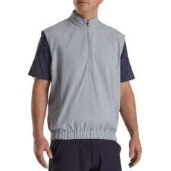 FootJoy Half Zip Windshirt Vest -Famous Golf Shop footjoy half zip windshirt vest grey front itempicture