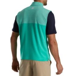 FootJoy Heather Yoke Half Zip Vest -Famous Golf Shop footjoy heather yoke half zip vest sea green back itempicture