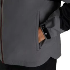 FootJoy HydroLite X Rain Jacket -Famous Golf Shop footjoy hydrolite x rain jacket charcoal black detail itempicture