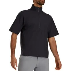 FootJoy HydroLite X Short Sleeve Rain Pullover -Famous Golf Shop footjoy hydrolite x short sleeve rain pullover black black itempicture