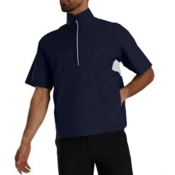 FootJoy HydroLite X Short Sleeve Rain Pullover -Famous Golf Shop footjoy hydrolite x short sleeve rain pullover navy grey itempicture