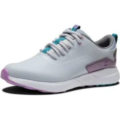 FootJoy Women's Performa Golf Shoes Light Grey/Purple -Famous Golf Shop footjoy womens performa golf shoes light grey purple 99204 toe itempicture