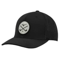Mizuno Crossed Clubs Mesh Snapback Hat -Famous Golf Shop mizuno crossed clubs mesh snapback hat black itempicture