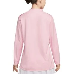 Nike Women's Dri-FIT UV Advantage Half-Zip Pullover -Famous Golf Shop nike womens dri fit club half zip uv pullover medium soft pink back itempicture