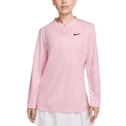 Nike Women's Dri-FIT UV Advantage Half-Zip Pullover -Famous Golf Shop nike womens dri fit club half zip uv pullover medium soft pink front itempicture