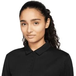 Nike Women's Dri-FIT Victory Long Sleeve Polo -Famous Golf Shop nike womens dri fit victory long sleeve polo black detail2 itempicture