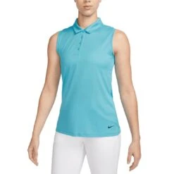 Nike Women's Dri-FIT Victory Sleeveless Polo -Famous Golf Shop nike womens dri fit victory sleeveless polo baltic blue itempicture