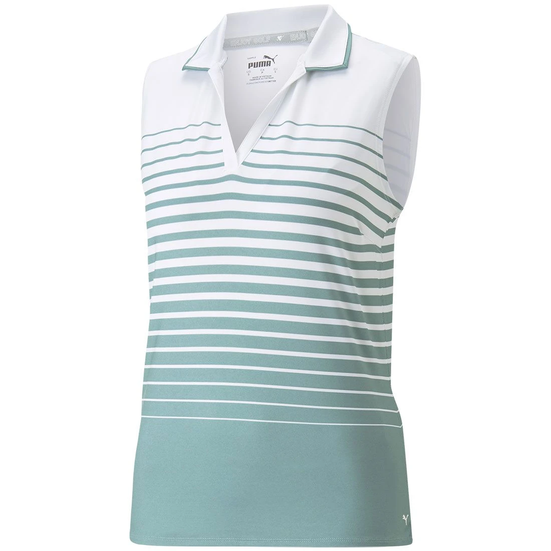 Puma Women's MATTR Stripe Sleeveless Polo 3 Puma Women's MATTR Stripe Sleeveless Polo - Image 3