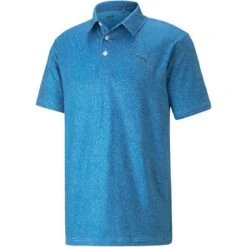 Puma Cloudspun Primary Polo -Famous Golf Shop puma cloudspun primary polo lake blue front itempicture
