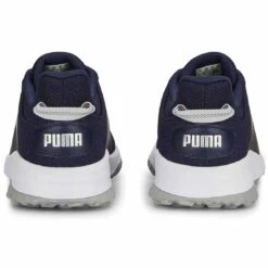 Puma Fusion Grip Golf Shoes Navy/Silver/Quiet Shade -Famous Golf Shop puma fusion grip golf shoes navy silver quiet shade 377527 03 heel itempicture