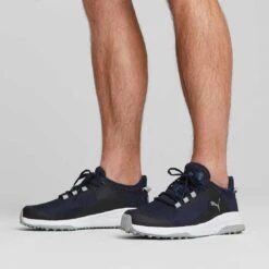 Puma Fusion Grip Golf Shoes Navy/Silver/Quiet Shade -Famous Golf Shop puma fusion grip golf shoes navy silver quiet shade 377527 03 model1 itempicture