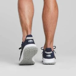 Puma Fusion Grip Golf Shoes Navy/Silver/Quiet Shade -Famous Golf Shop puma fusion grip golf shoes navy silver quiet shade 377527 03 model2 itempicture