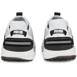 Puma Ignite Elevate Golf Shoes White/Black/Silver -Famous Golf Shop puma ignite elevate golf shoes white black silver 376077 06 heel itempicture