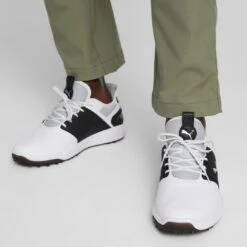 Puma Ignite Elevate Golf Shoes White/Black/Silver -Famous Golf Shop puma ignite elevate golf shoes white black silver 376077 06 mod1 itempicture