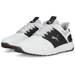 Puma Ignite Elevate Golf Shoes White/Black/Silver -Famous Golf Shop puma ignite elevate golf shoes white black silver 376077 06 pair itempicture