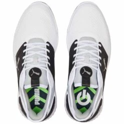 Puma Ignite Elevate Golf Shoes White/Black/Silver -Famous Golf Shop puma ignite elevate golf shoes white black silver 376077 06 top itempicture