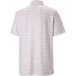 Puma MATTR Flamingo Polo -Famous Golf Shop puma mattr flamingo polo white back itempicture