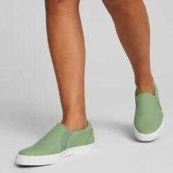 Puma Women's Tustin Fusion Slip-On Golf Shoes Dusty Green/White -Famous Golf Shop puma womens laguna tustin slipon sunset pink white 376783 04 mod1 itempicture