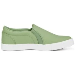 Puma Women's Tustin Fusion Slip-On Golf Shoes Dusty Green/White -Famous Golf Shop puma womens laguna tustin slipon sunset pink white 376783 04 profile2 itempicture