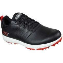 Skechers GO GOLF Pro V.4 Legacy Golf Shoes Black/Red -Famous Golf Shop skechers go golf pro v 4 legacy golf shoes black red front