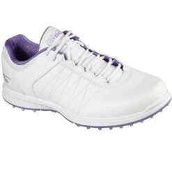 Skechers Women's GO GOLF Pivot Golf Shoes White/Purple -Famous Golf Shop skechers womens go golf pivot golf shoes white purple front itempicture