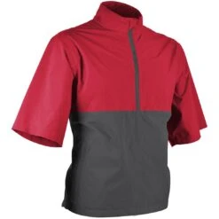 Sun Mountain Monsoon Short Sleeve Rain Pullover -Famous Golf Shop sun mountain 2023 monsoon ss rain pullover red steel itempicture