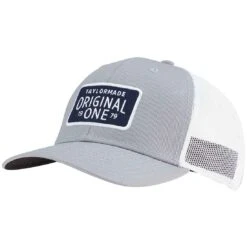 TaylorMade Lifestyle Original One Trucker Hat -Famous Golf Shop taylormade 2023 lifestyle original one trucker hat grey white itempicture