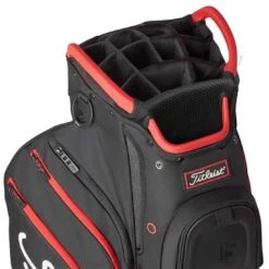 Titleist 2022 Cart 15 Cart Bag -Famous Golf Shop titleist 2022 cart 15 cart bag black black red top itempicture